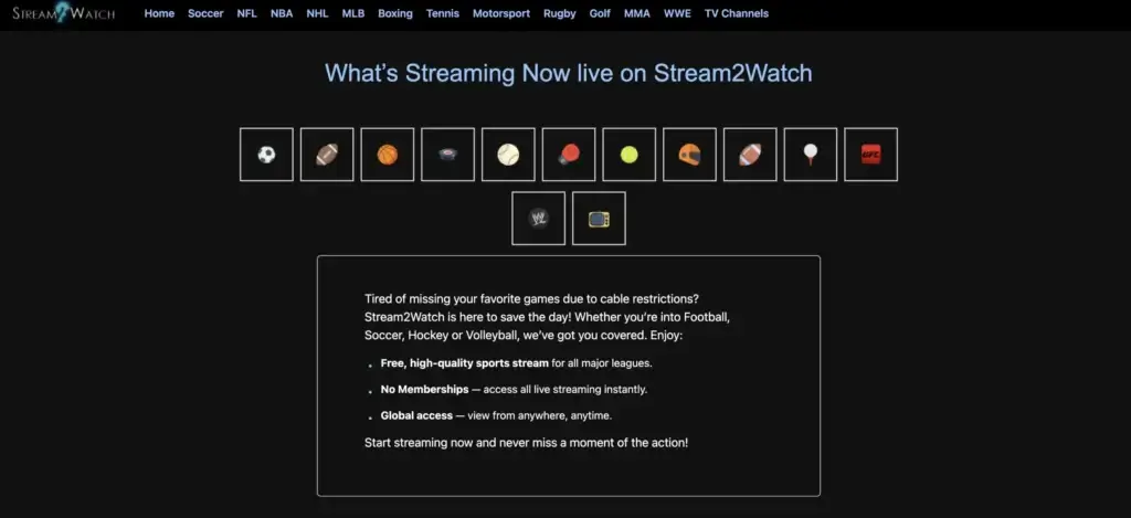 Stream2watch Mobile Streaming: Watch Free Sports Anywhere Easily